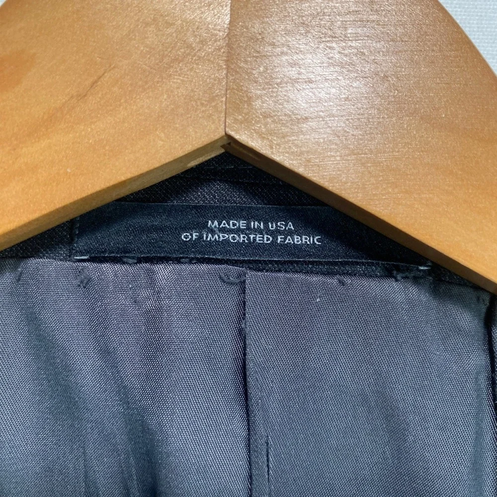 Saks Fifth Avenue Ermenegildo Zegna Wool Suit Jacket Charcoal Grey 44R W38 USA